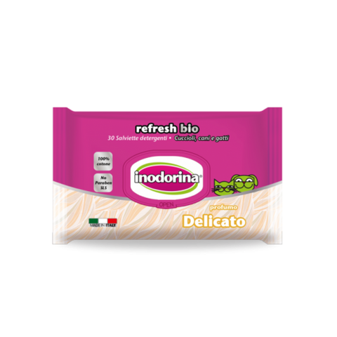  Inodorina Toalhetes Refresh Bio Perfume Delicado - Pet Premium Food