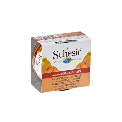  Schesir Dog Filete de Frango com Papaia em Gelatina | Wet (Lata) | 10 x 150 g - Pet Premium Food
